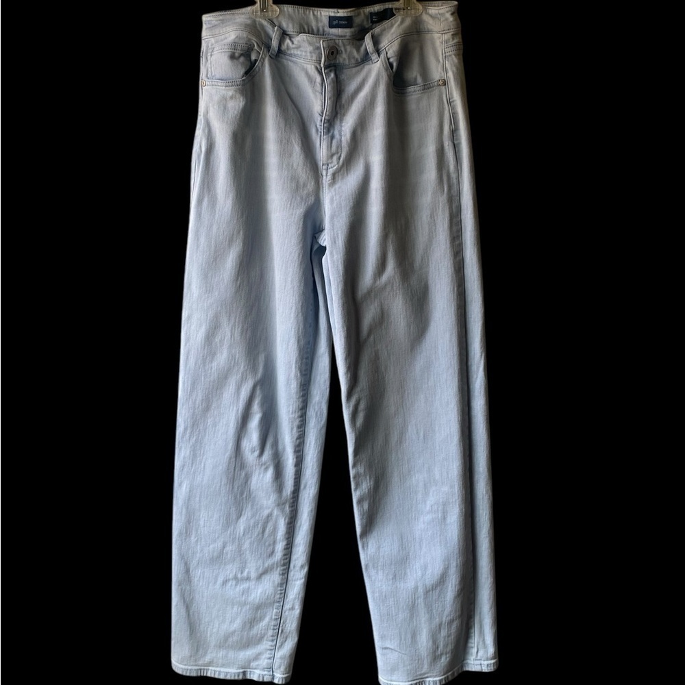 J. Jill Women’s High Rise Full Leg Light Blue Denim Zip Fly Jean SZ 12 Tall EUC - Picture 2 of 10